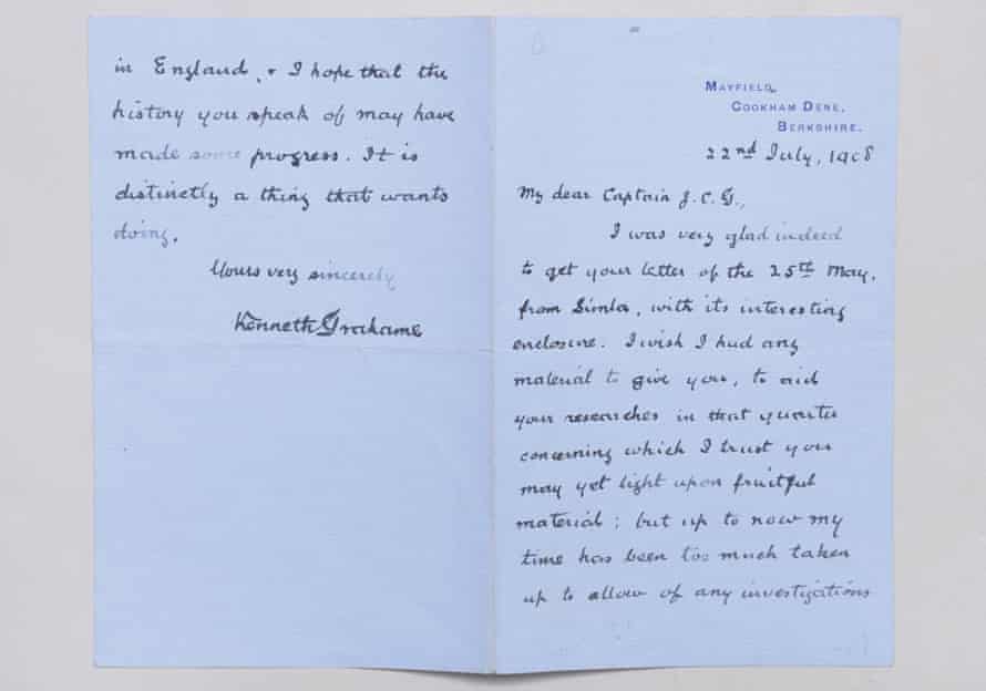 The Wind in the Willows author Kenneth Grahame retired as secretary of the Bank of England and in the letter expresses his relief saying “….the strain was becoming all too much for me.” (£125,000). First part of letter