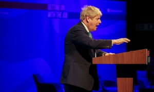 Boris Johnson speaks at the Conservative party spring conference in Blackpool on Saturday