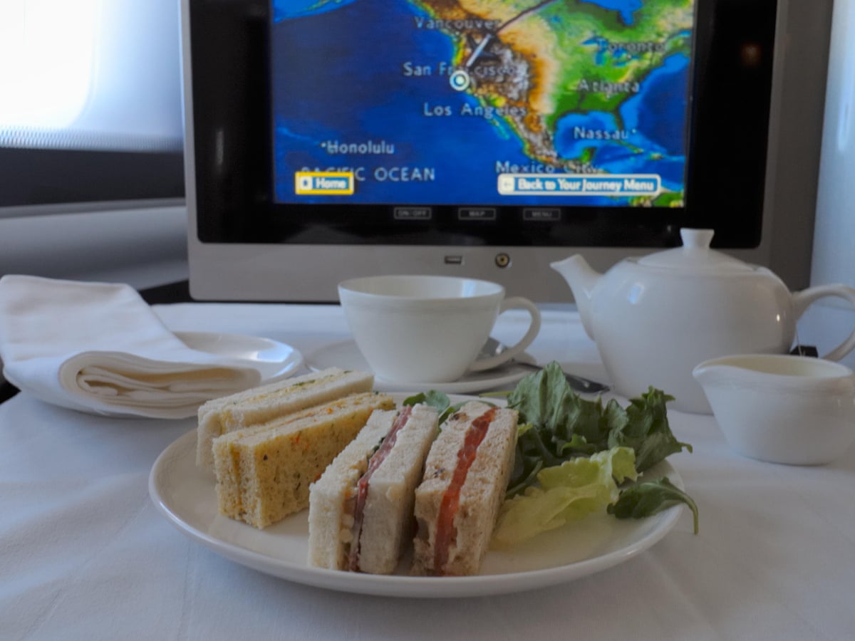 British Airways First Class Food