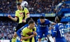 Dara O’Shea rescues point for 10-man Burnley at Chelsea after Palmer double