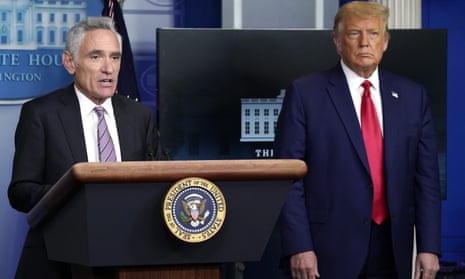 Dr Scott Atlas and Donald Trump at a news conference at the White House on 16 September 2020.