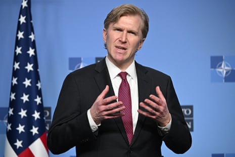 Elbridge Colby, the US undersecretary for war, speaking on stage.