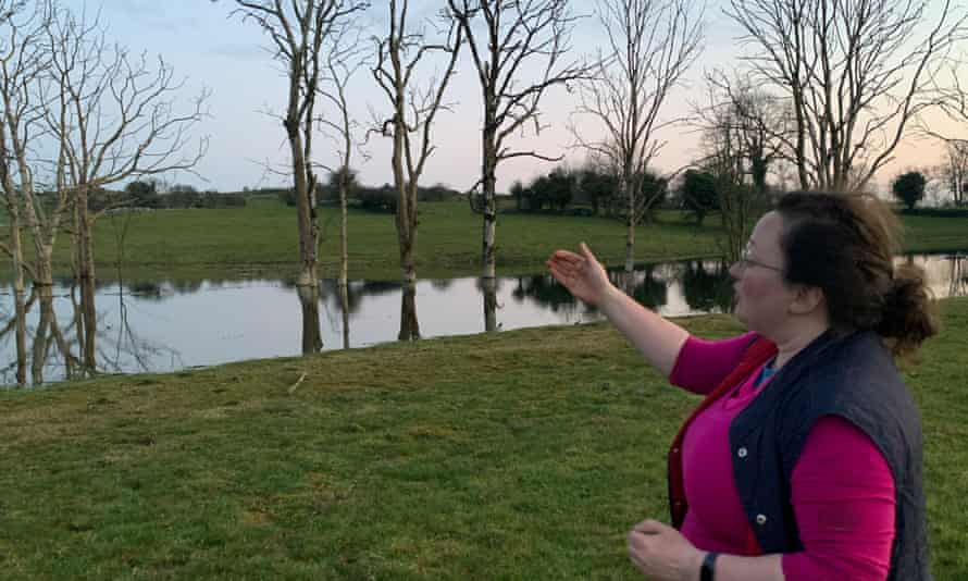 Farmer Bernadette Mee recounts how flooding killed decades-old native ash and larch trees