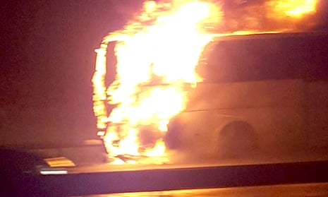 A passerby took this photo of the coach on the M25 on 14 February.