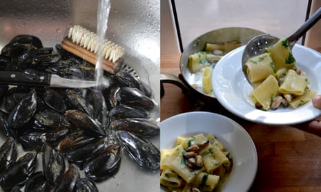 mussels, potatoes and pasta