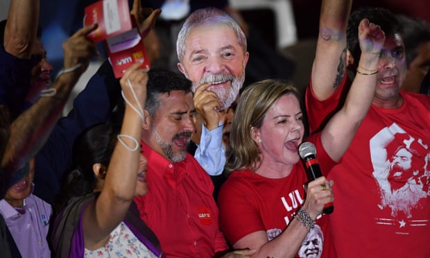 Worker’s party leader Gleisi Hoffmann at the party’s São Paulo convention