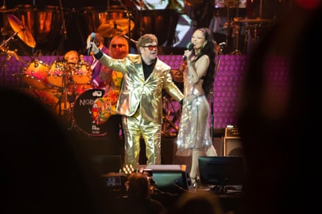 Elton John performs with Rina Sawayama