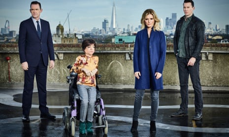Liz Carr, as Clarissa Mullery, and rest of Silent Witness team