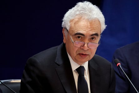 Fatih Birol speaks during a conference on energy transition ahead of the 2026 United Nations conference on climate change COP31 at the IEA in Paris on 30 April 2026.