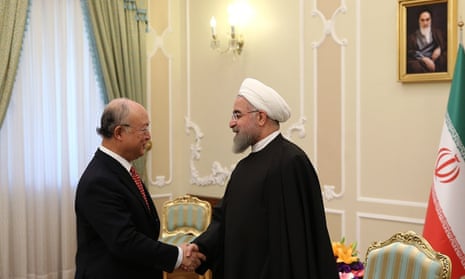 Hassan Rouhani with UN atomic agency chief Yukiya Amano