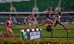 The women’s steeplechase semifinal at this month’s NCAA Track and Field Championships in Eugene, Oregon