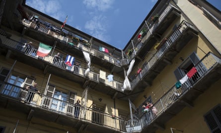 Turin residents sing Bella Ciao from their balconies for a Liberation Day flashmob in Italy. But neighbourly noise in lockdown may not always be welcome.