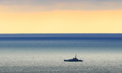A Border Force cutter on patrol in the Channel