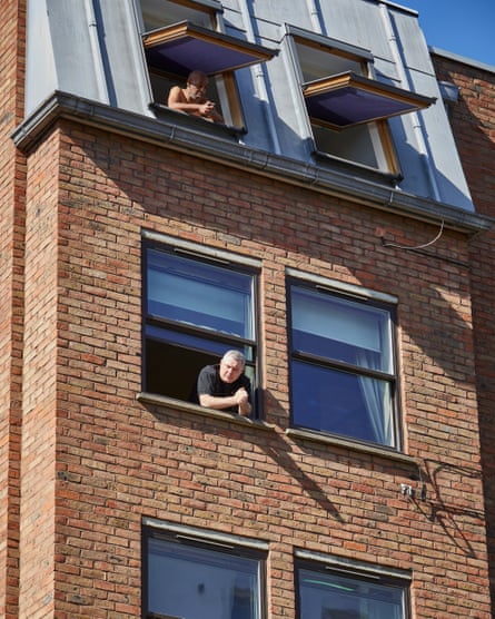 19 April: Locked-down residents of Colville Square in west London look out of their windows to hear Allerton’s prayers from the streets below.