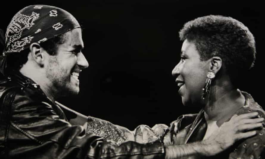 Michael and Aretha Franklin performing together.
