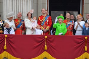 2016: Queen Elizabeth II is joined by members of the royal family on the balcony of Buckingham Palace, after the trooping the colour ceremony, to mark her 90th birthday