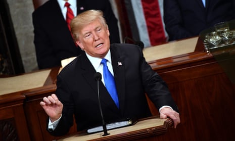 Donald Trump delivers the State of the Union address in Washington DC Tuesday.