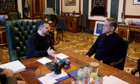 Volodymyr Zelenskiy meets Lachlan Murdoch, in Kyiv, Ukraine.