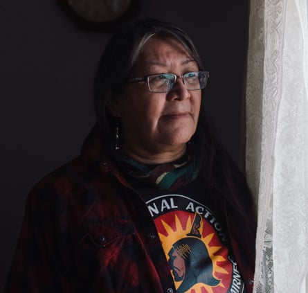 Jean L'Hommecourt at a friends house in Fort Chipewyan, Alberta on Wednesday, March 22, 2023. L'Hommecourt, who has a cabin just 13 km from the Imperial Oil's Kearl Lake, remembers being able to drink right from the river and says she needs proof the water is safe after the tailings spill. "I'm sorry but I'm sorry doesn't cut it for me. Those are just words," she says. Amber Bracken for The Narwhal