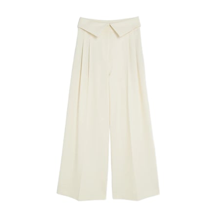 River Island RI Studio cream foldover waist wide trouser