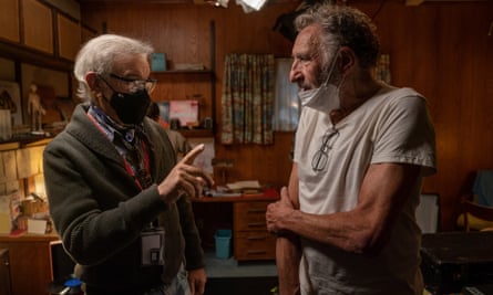 Hirsch on set receiving direction from Steven Spielberg