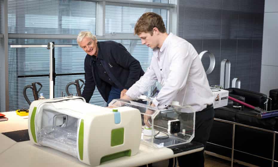 James Roberts of Mom Incubators, right, with James Dyson.