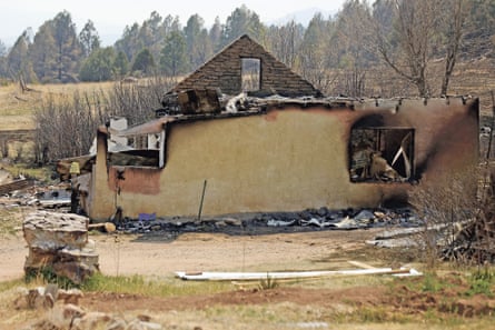 A burned home in Sapello, New Mexico.