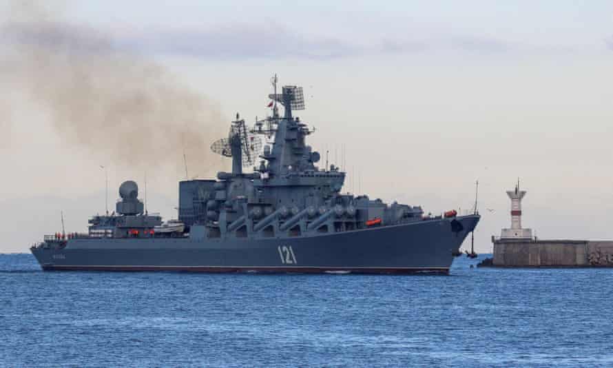 The Russian warship Moskva, the flagship of the Black Sea fleet, was famously defied by Ukrainian troops on Snake Island at the start of the war.