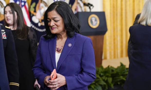 Pramila Jayapal. A man was arrested outside the Congressional Progressive Caucus chair’s home for allegedly shouting racist obscenities and threatening to kill her.