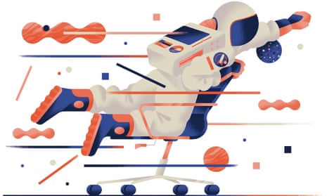 Illustration of astronaut on chair