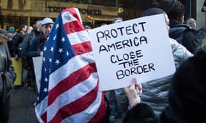 A whiter future: pro- and anti-Trump supporters clash outside Trump Towers in New York.
