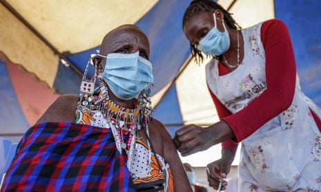 A Covid-19 vaccination clinic in Kimana, Kenya, August 2021