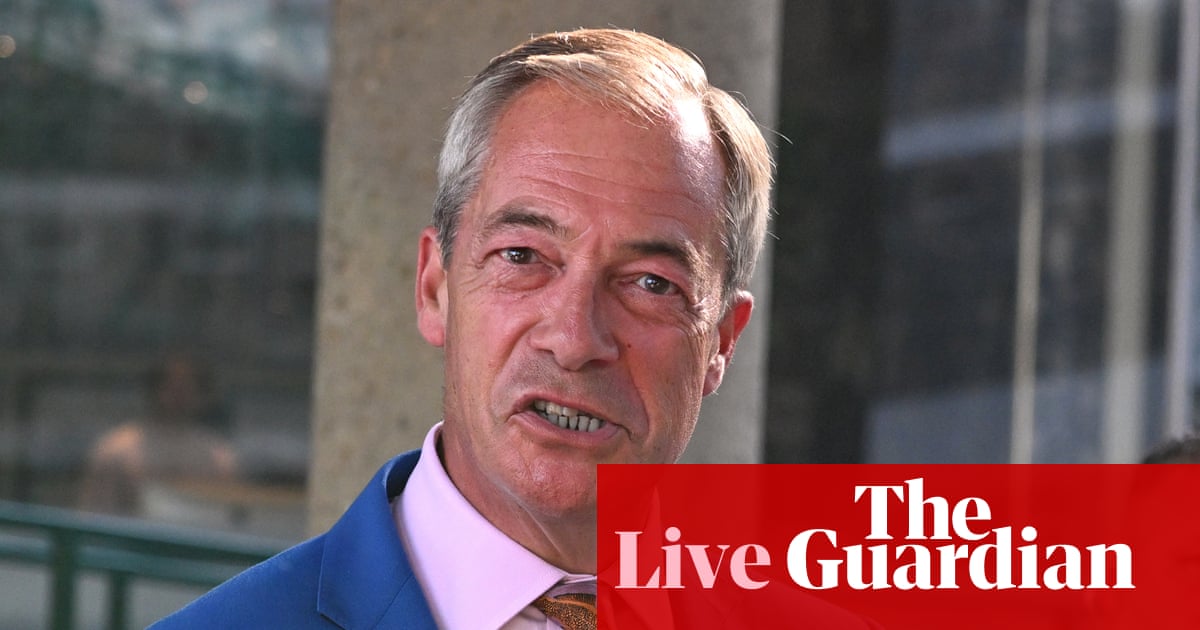 More than half of voters view Farage and Reform as ‘very sleazy’ as Clacton byelection called for 13 August– UK politics live