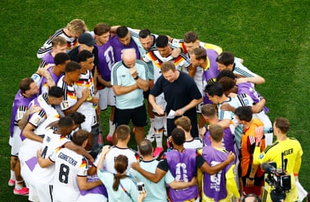 Germany coach Julian Nagelsmann gives instructions to his players at the 2026 World Cup