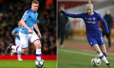 Manchester City’s Kevin De Bruyne and Chelsea’s Beth England have won Professional Footballers’ Association awards.