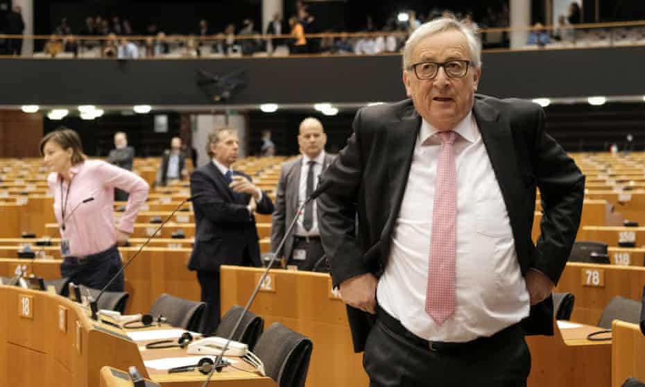 The European commission president, Jean-Claude Juncker, said he had been joking when he said English was losing its importance in Europe.