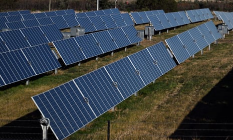 Panels on a solar farm outside Canberra