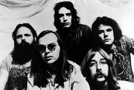Steely Dan in the early days: (from left) Denny Dias, Walter Becker, Donald Fagen, Jeff Baxter and Jimmy Hodder.