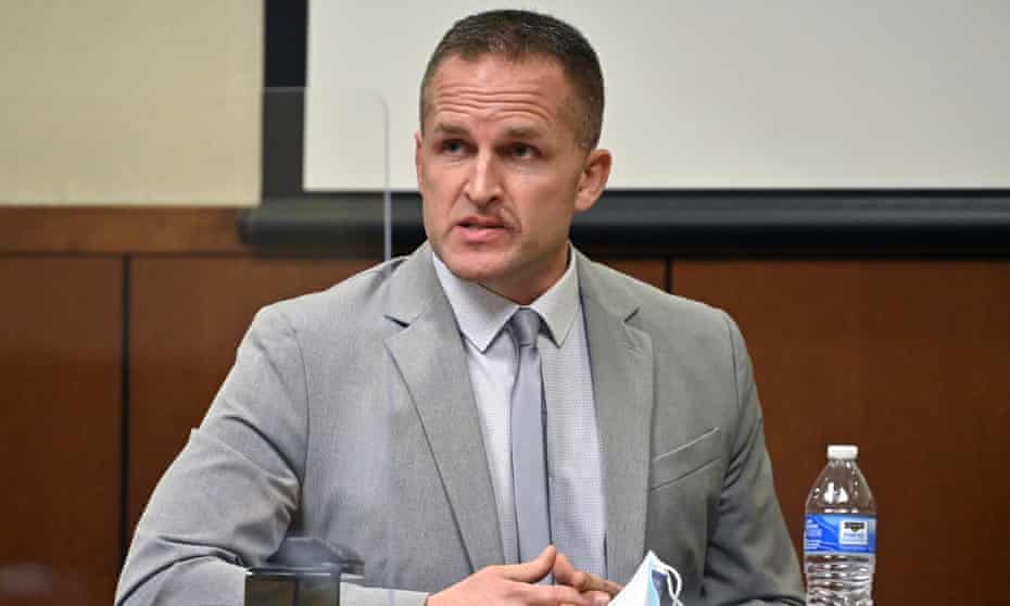 Brett Hankison is questioned in Lousville, Kentucky, on 2 March. 