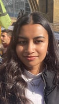 ‘It’s scary – issues are escalating quick’: protesters fill UK streets to spotlight local weather disaster and price of dwelling | Protest 4 Farzana Khanom, age 23 and with long hair, smiles at the camera in the sun