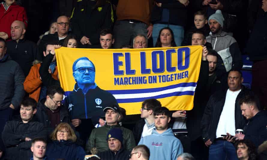 Jesse Marsch, James Herriot and all sceptics great and small in Leeds | Leeds United 2 Leeds United fans hold a flag in support of former manager Marcelo Bielsa before the Premier League match at the King Power Stadium