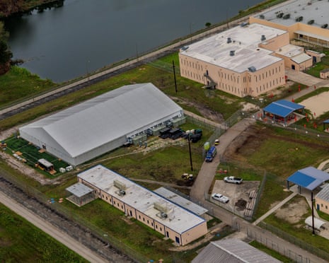 an aerial view of a detention center