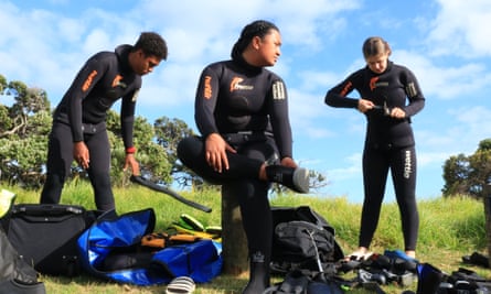Students gear up for a training session with Drowning Prevention Auckland on the Whangaparaoa Peninsula