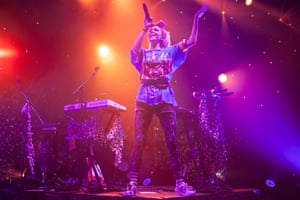 Claire Boucher aka Grimes performing at the Brixton Academy in London