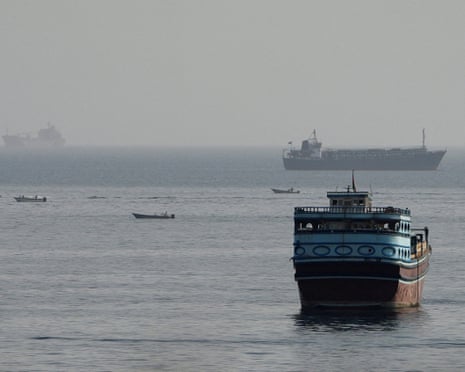Ships in the strait of Hormuz.