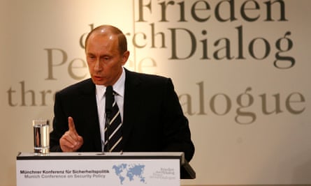 Vladimir Putin at the 2007 Munich Security Conference.