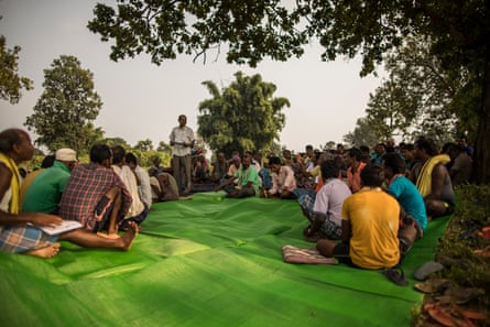 A village council meeting in a village close to Ghatbarra.