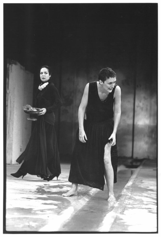 Natasha Parry as Clytemnestra and Fiona Shaw as Electra at The Pit