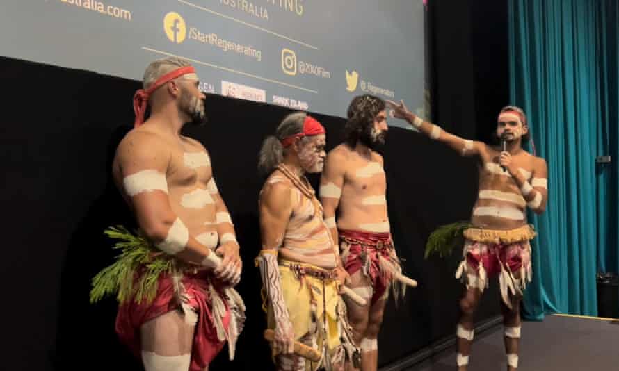 Walbunja traditional owners of Batemans Bay welcome the audience to the screening of Regenerating Australia