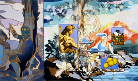 Ice Flow (2001), one of the original Pastoral paintings which Salle fed to the AI.